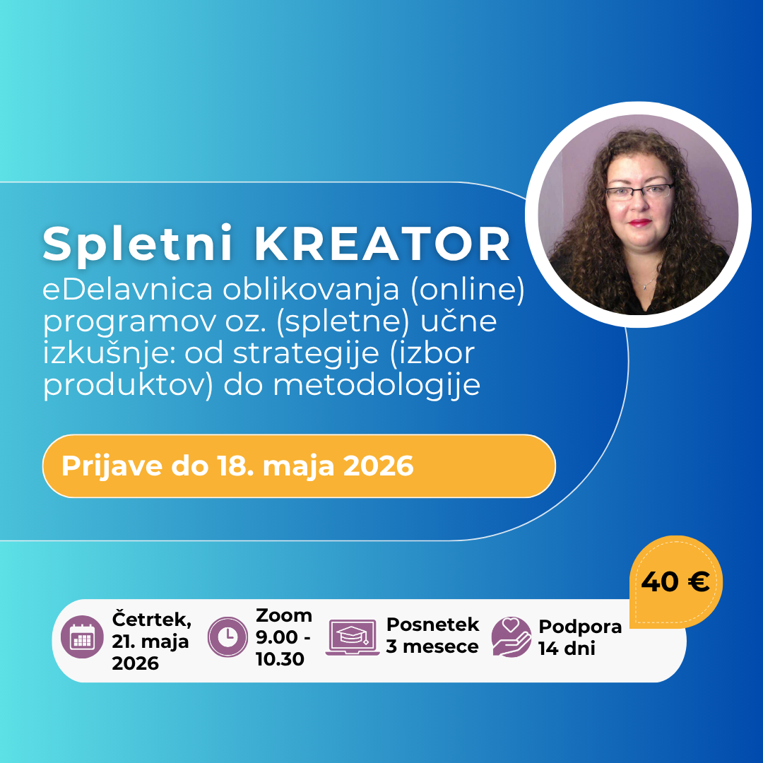 Spletni KREATOR, eDelavnica oblikovanja online programov (21. 5. 2026)