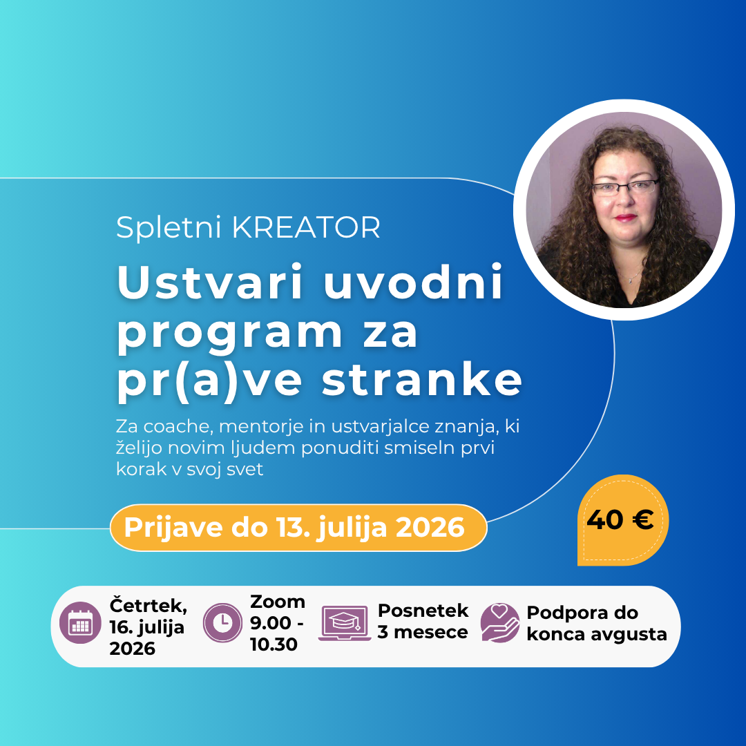 Spletni KREATOR: Ustvari uvodni program za pr(a)ve stranke (16. julij 2026)