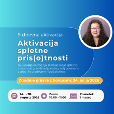 Aktivacija spletne prisotnosti (avgust 2026)
