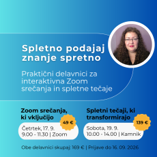 Spletno podajaj znanje spretno (september 2026)