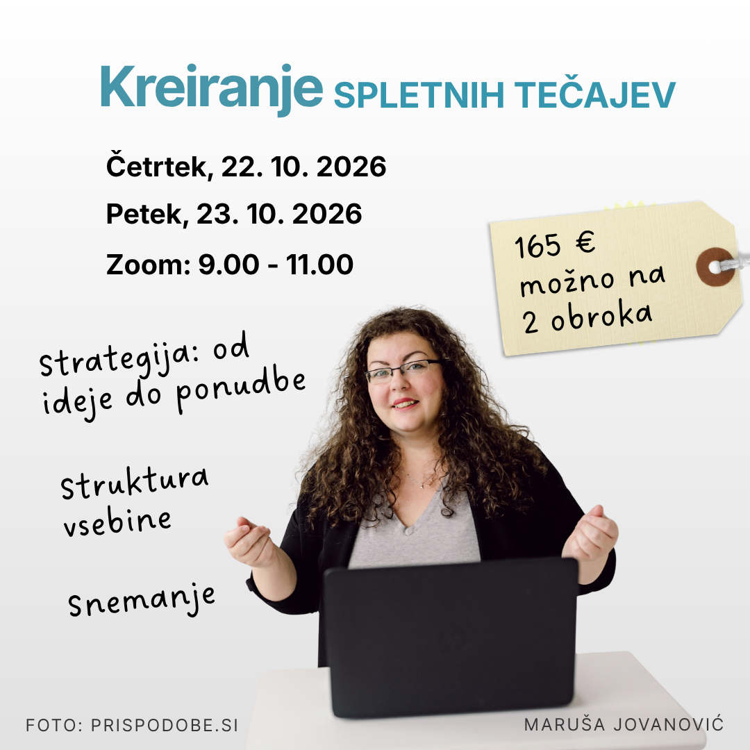 Spletno podajaj znanje spretno (22. - 23. oktober 2026, Zoom)